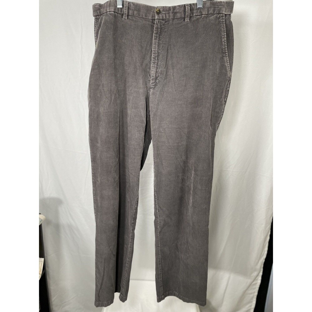 Haggar Corduroy Pants Men's 36x34 Dress Warm Winter Pants Brown Cotton